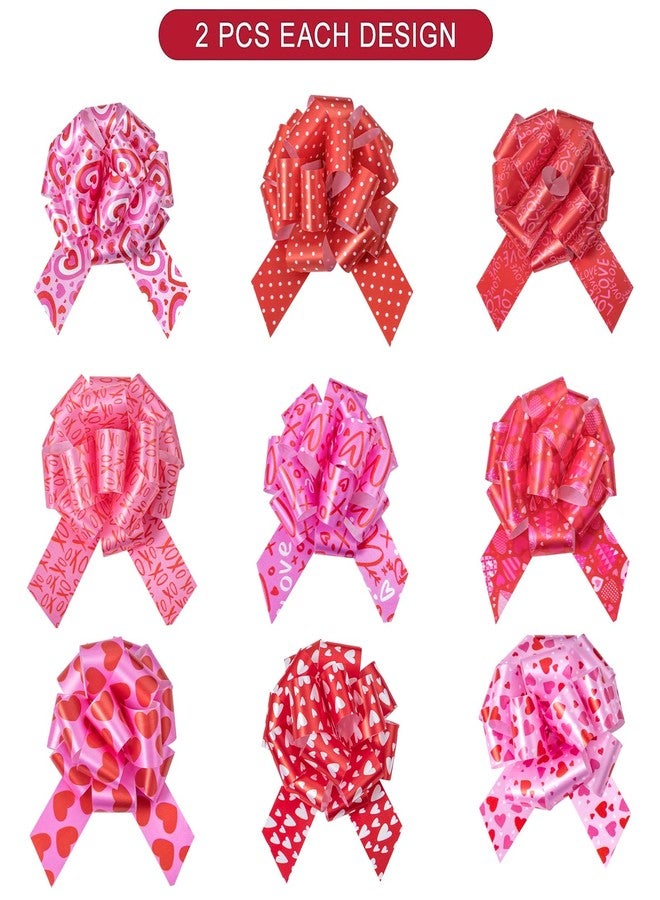 مجموعة راباهوليك من 18 قطعة من فيونكات عيد الحب - فيونكات بقطر 5 بوصات بتصميم عيد الحب، مثالية للعطلات، وتوزيعات الحفلات، والديكور. - Image 2